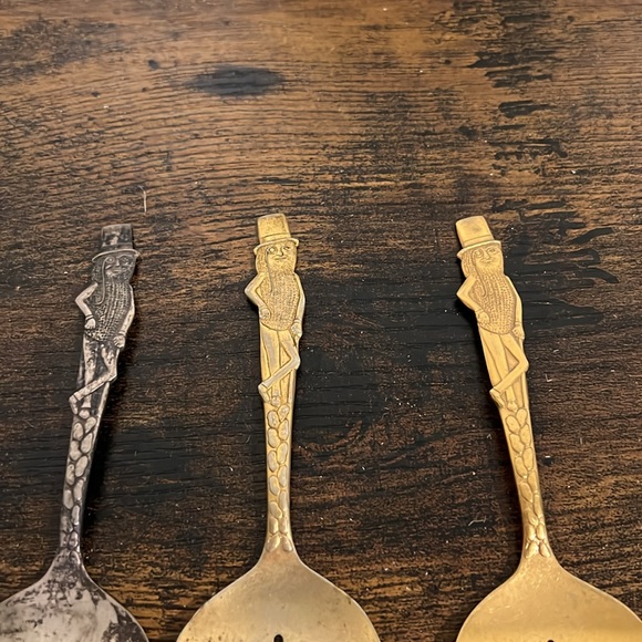 Vintage Metal Planters Mr. Peanut Gold and silver tone Advertising Spoons - Picture 6 of 9